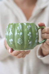 Large Pumpkin Mug - Autumnal Green Art 3