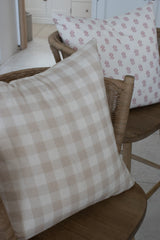 Beige Gingham Cushion Cover