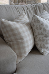 Beige Gingham Cushion Cover