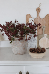 Faux Autumn Cluster Spray - Burgundy