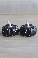 Ceramic Pumpkin Black Polka Dot - Medium 2Pc Set