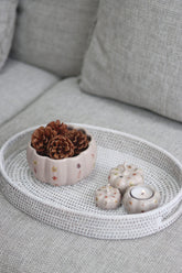 Ceramic Pumpkin Bowl - Autumn Floral