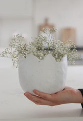 Cracked White Vase Large – Speckled