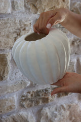 Matt White Curved Ceramic Vase