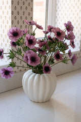 Matt White Curved Ceramic Vase