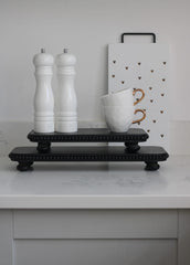 Long Beaded Raised Tray-Large/Black