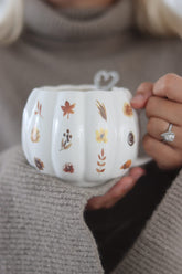 Large Pumpkin Mug - Autumn Flowers
