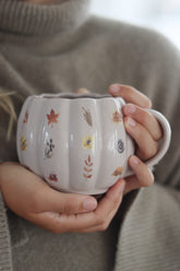 Large Pumpkin Mug - Floral/Autumn