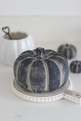 Black Stone Resin Pumpkin - Large