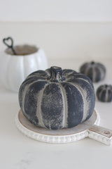 Black Stone Resin Pumpkin - Large
