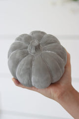 Grey Stone Resin Pumpkin - Large