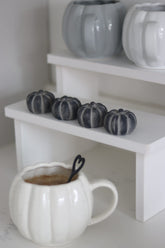 Black Stone Resin Pumpkin - Tiny 4Pc Set