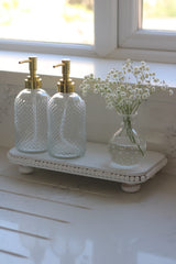 Embossed, Gold Pump Soap Dispenser