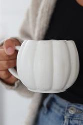 Large Pumpkin Mug - Matt White