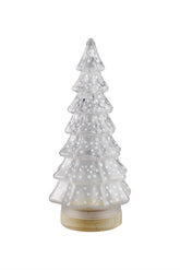 Glass Snowy Christmas Tree