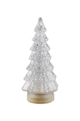 Glass Snowy Christmas Tree