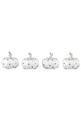 Ceramic Pumpkin White Polka Dot - Tiny 4Pc Set