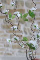 Faux Flowers - White Wild Cherry Blossom Spray