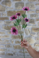 Faux Flowers - Anemone - Purple