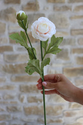 Faux Flowers - Ranunculus Spray - Cream