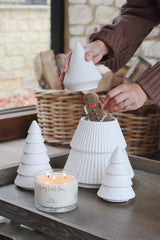 Fluted Ceramic Christmas Tree - Jar