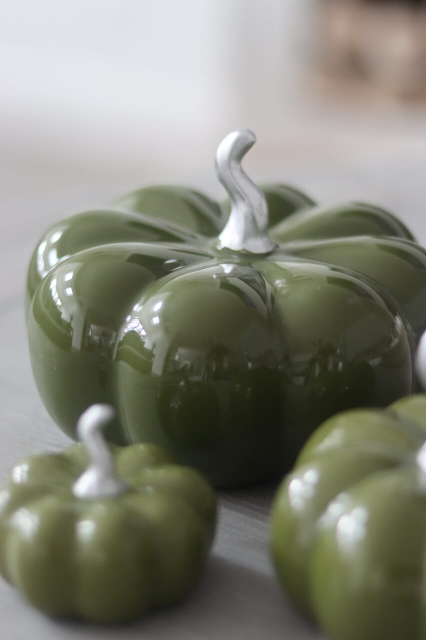 Ceramic Pumpkin Autumnal Green - Large