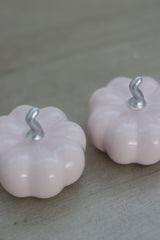 Ceramic Pumpkin Light Pink/Silver - Small 2PC