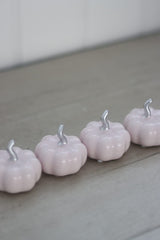 Ceramic Pumpkin Light Pink/Silver - Tiny 4PC
