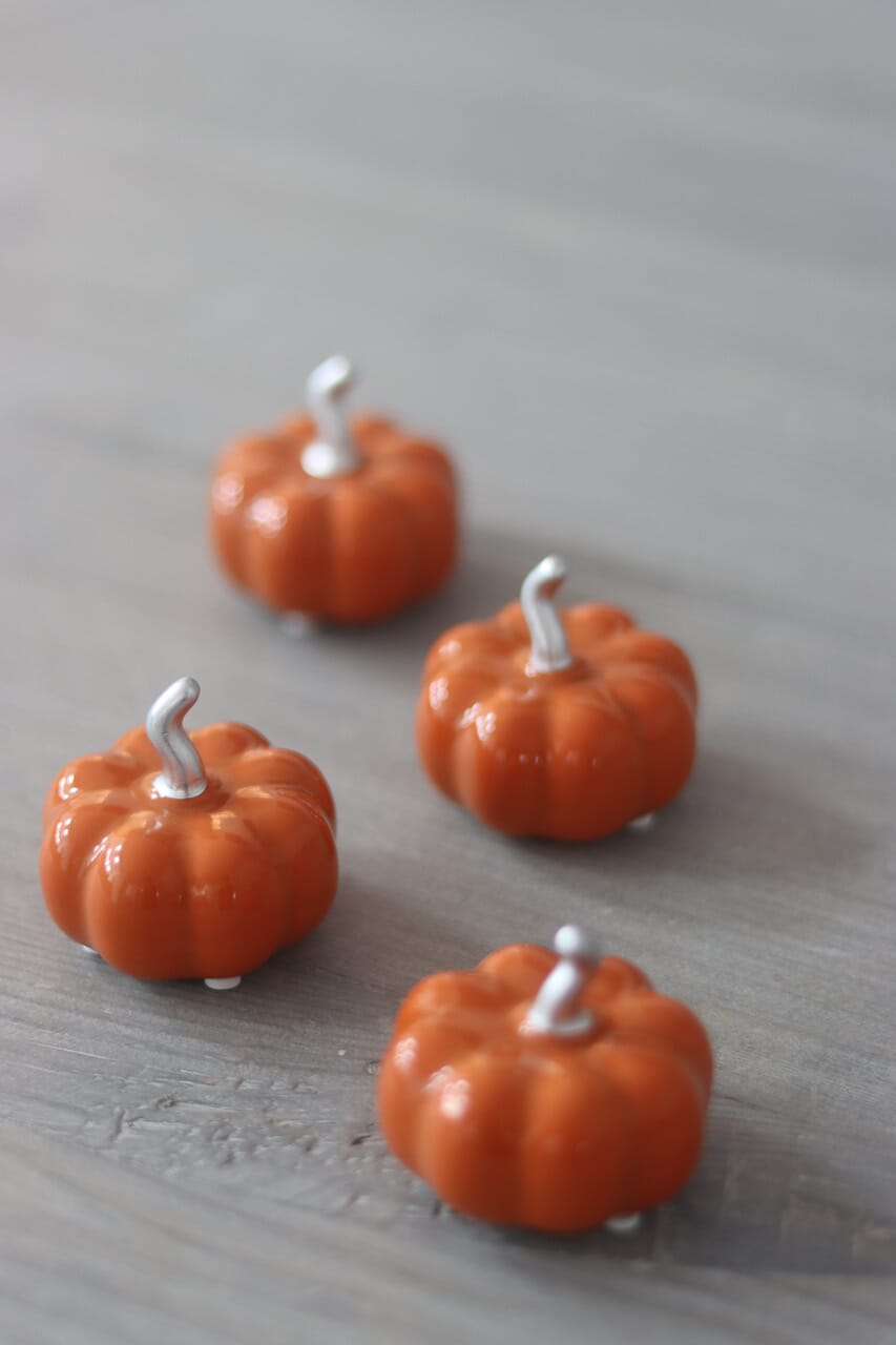 Ceramic Pumpkin Autumnal Orange - Tiny 4PC