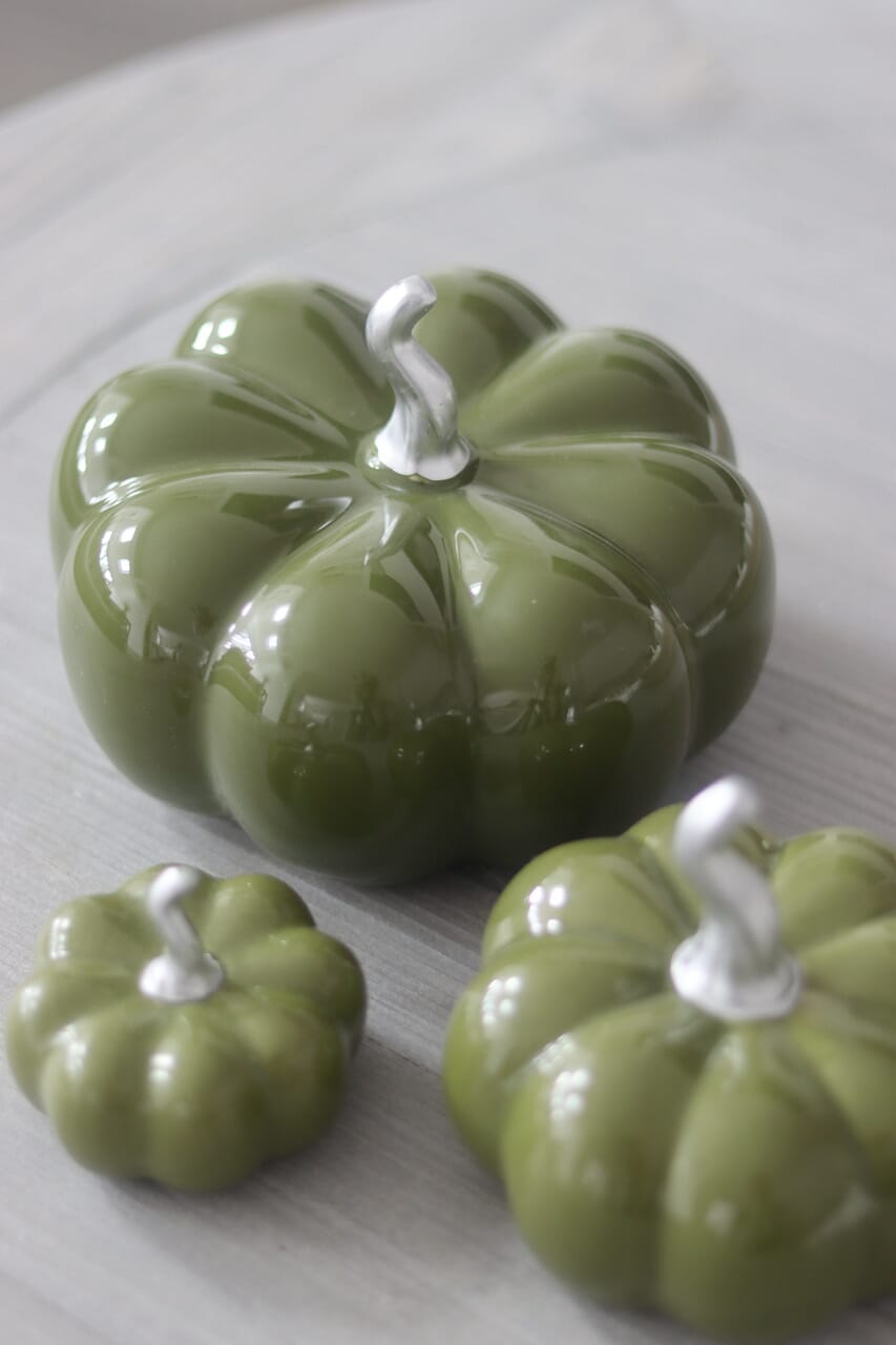 Ceramic Pumpkin Autumnal Green - Large