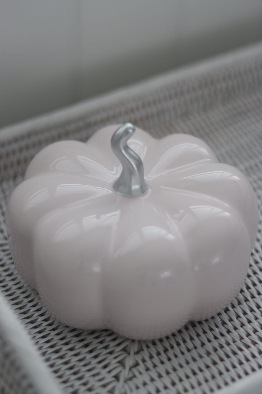 Ceramic Pumpkin Light Pink/Silver - Large