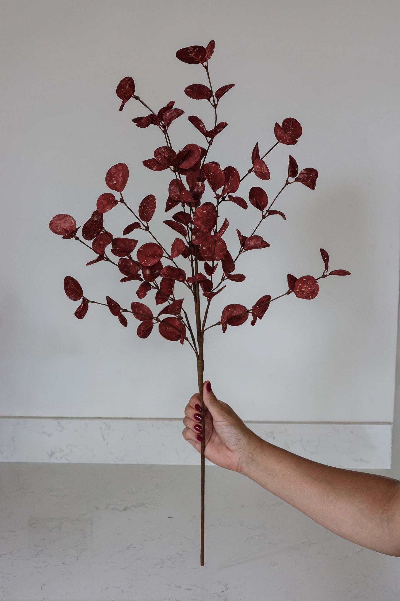Faux Eucalyptus Spray - Red