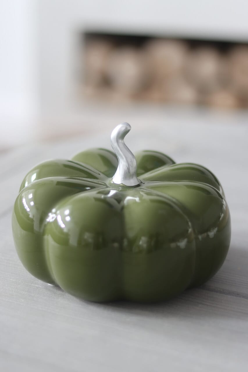 Ceramic Pumpkin Autumnal Green - Large