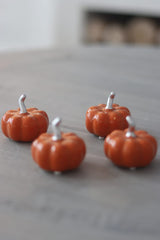 Ceramic Pumpkin Autumnal Orange - Tiny 4PC