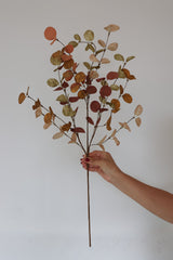 Faux Eucalyptus Spray - Rust