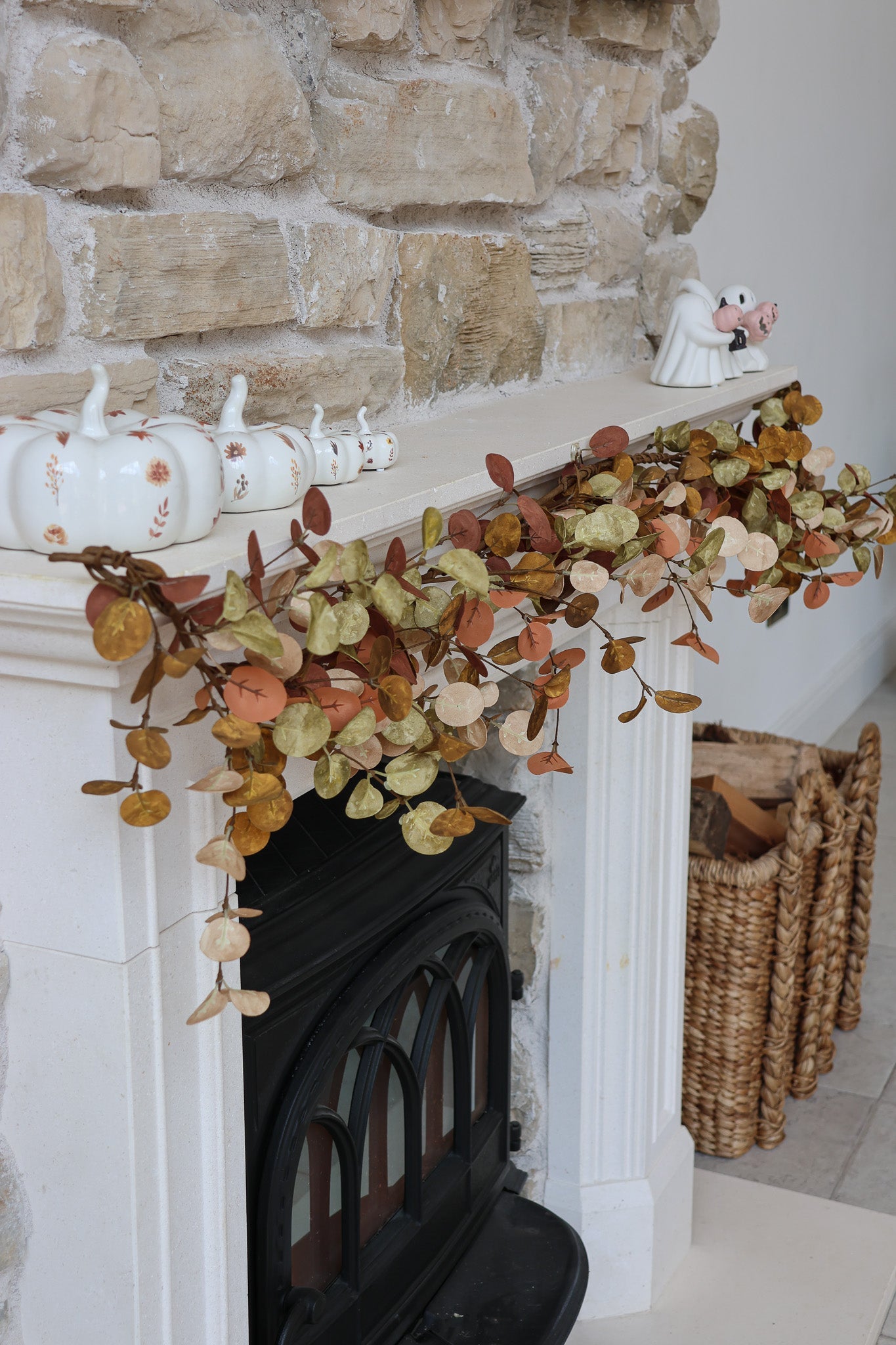 Ceramic Pumpkin Family - Autumnal Pattern