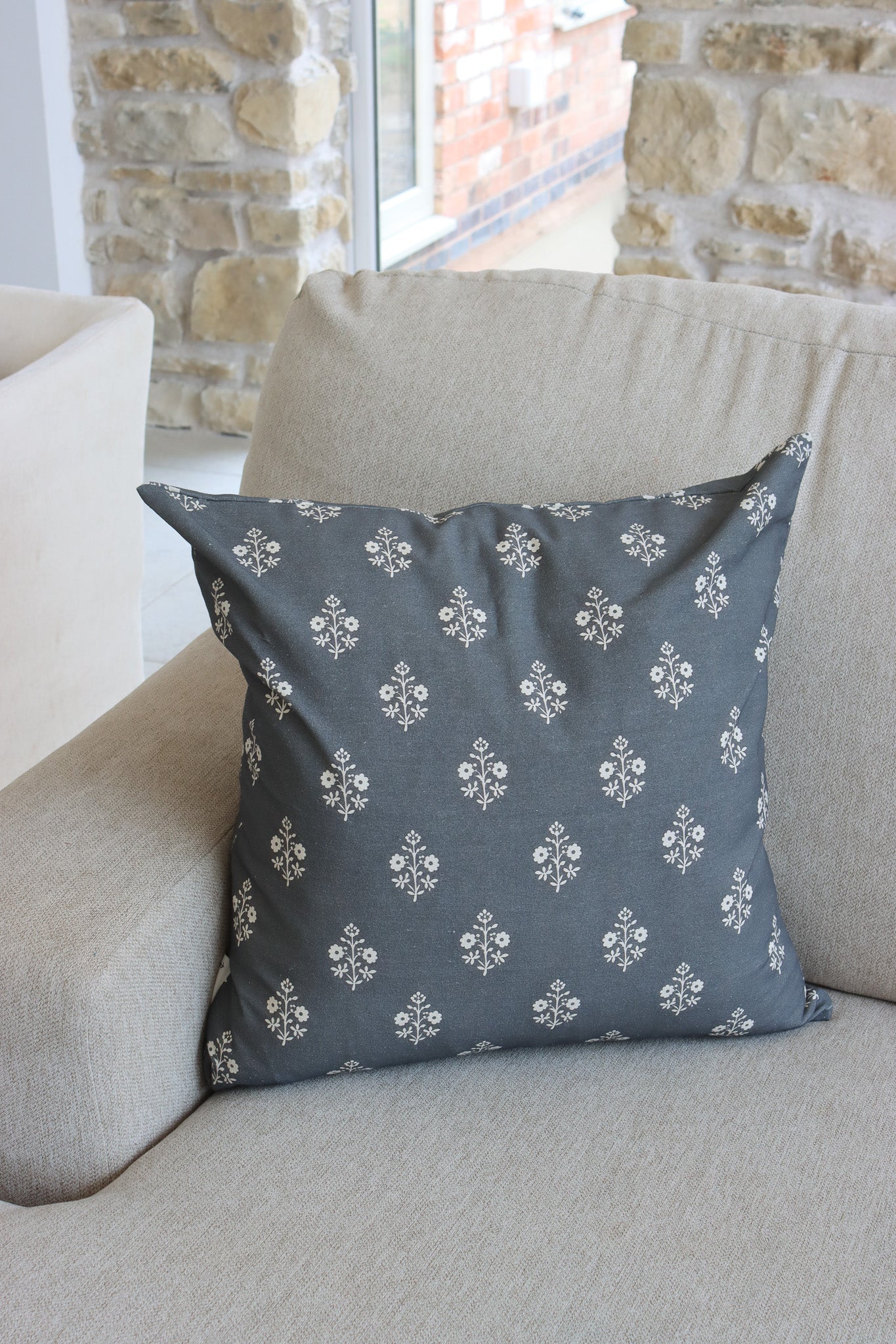 Charcoal Wildflower Cushion Cover