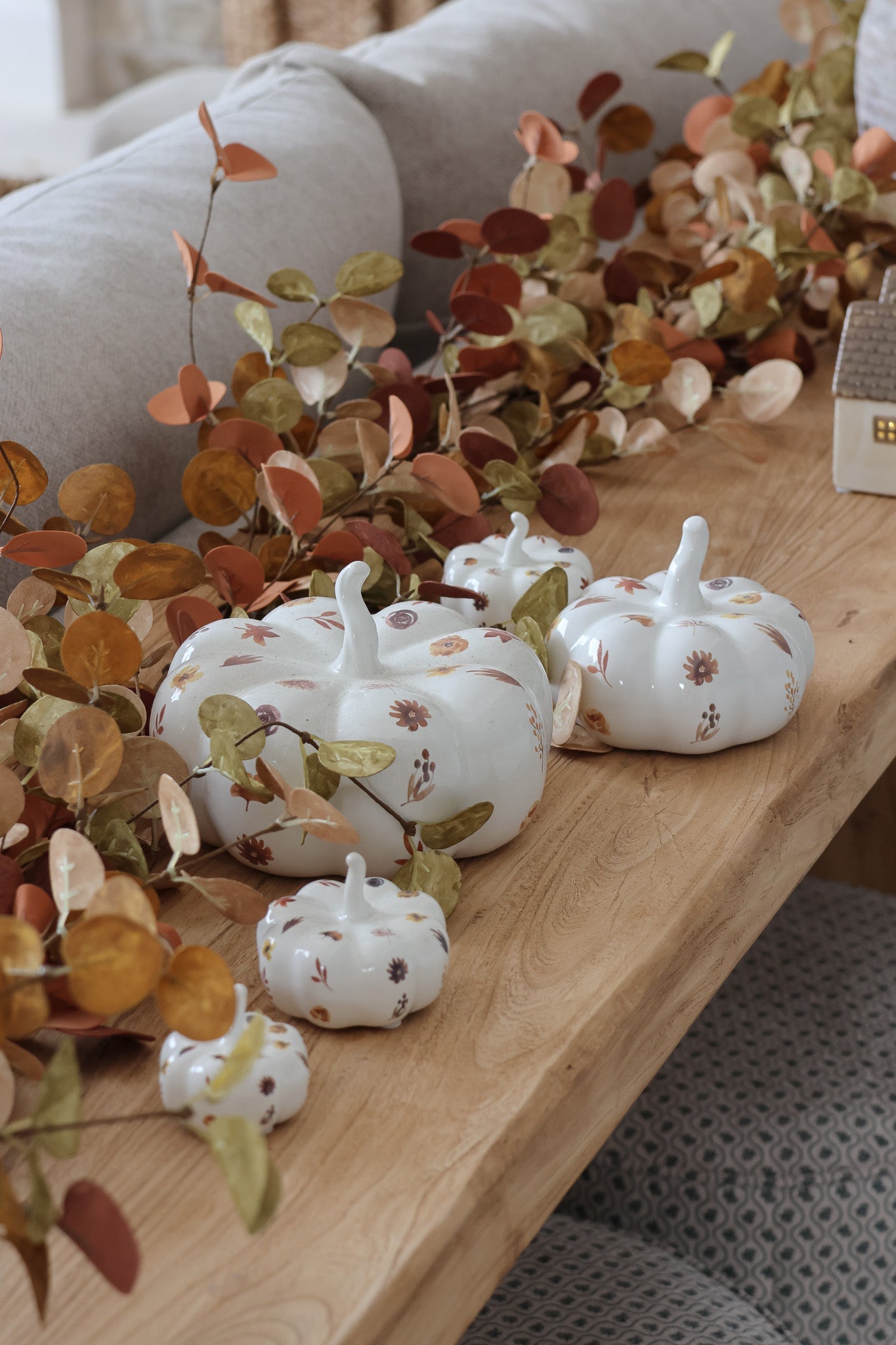 Ceramic Pumpkin Family - Autumnal Pattern