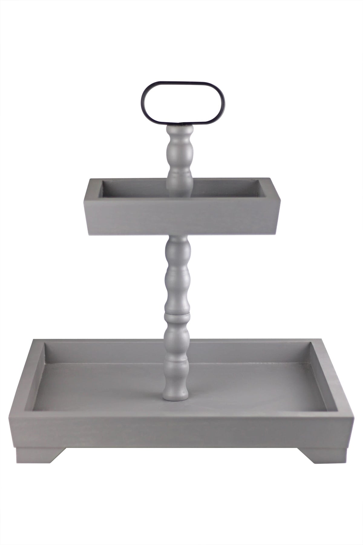2 Tier Cake Stand - Square/Grey