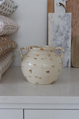 Aged Cream Ceramic Vase