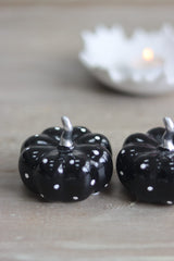 Ceramic Pumpkin Black Polka Dot  - Small 2Pc Set