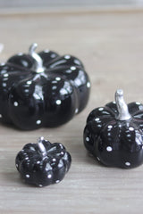 Ceramic Pumpkin Black Polka Dot  - Small 2Pc Set