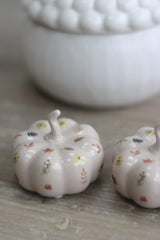 Ceramic Pumpkin Autumn Floral - Small 2PC
