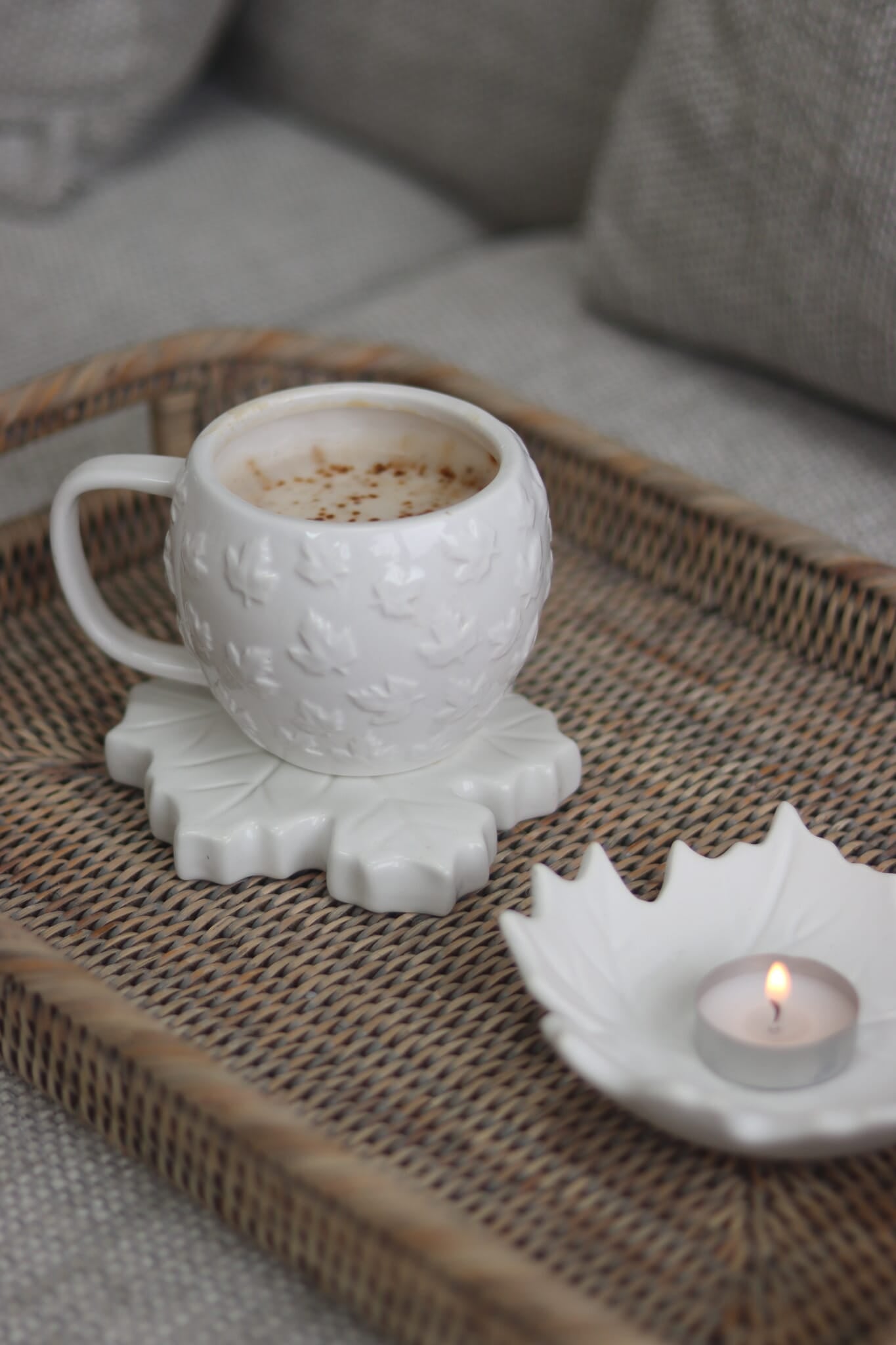 Ceramic Mug - Embossed Leaf