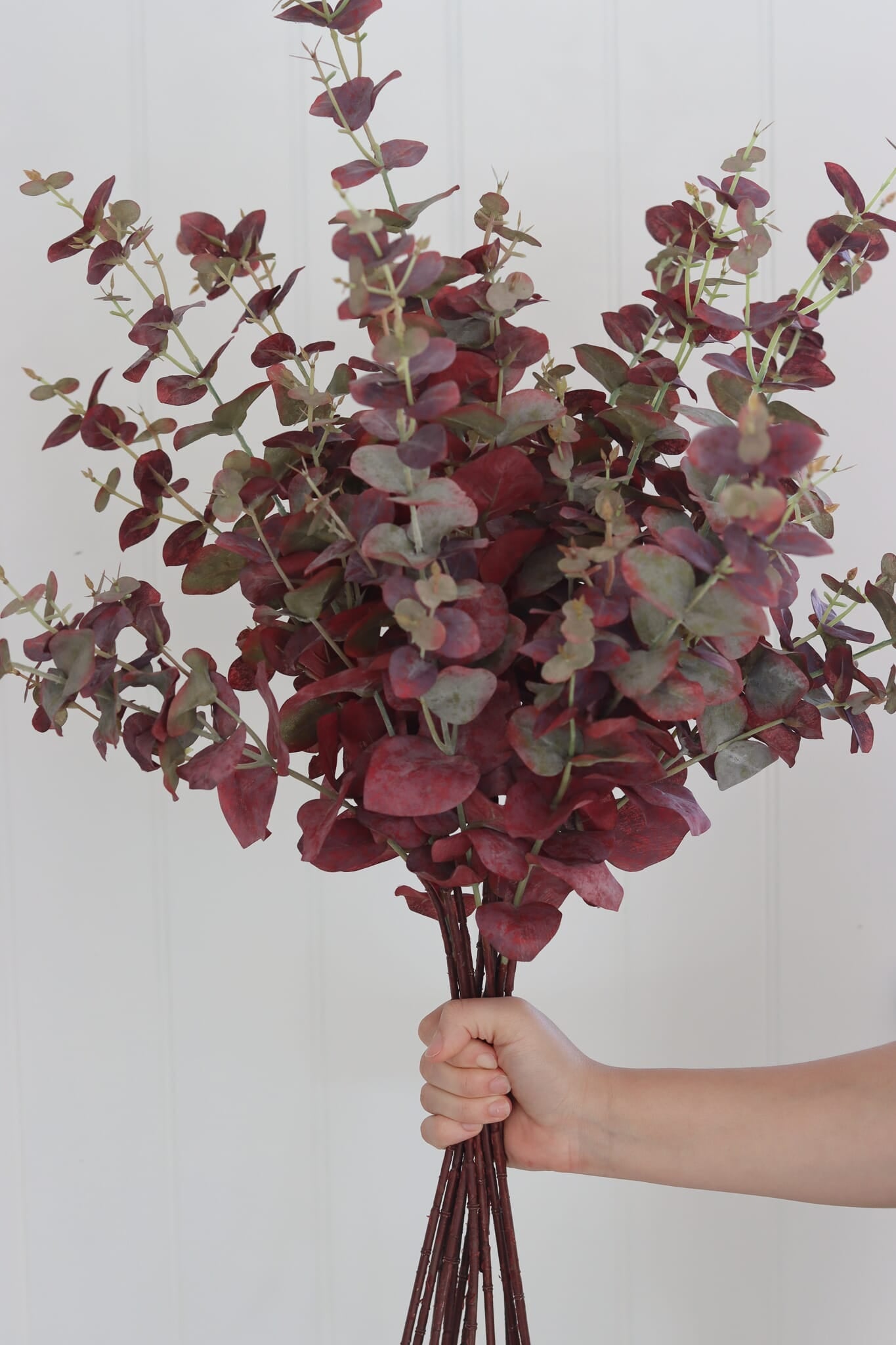 Faux Flowers - Burgundy Eucalyptus Spray
