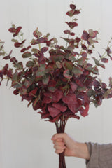 Faux Flowers - Burgundy Eucalyptus Spray