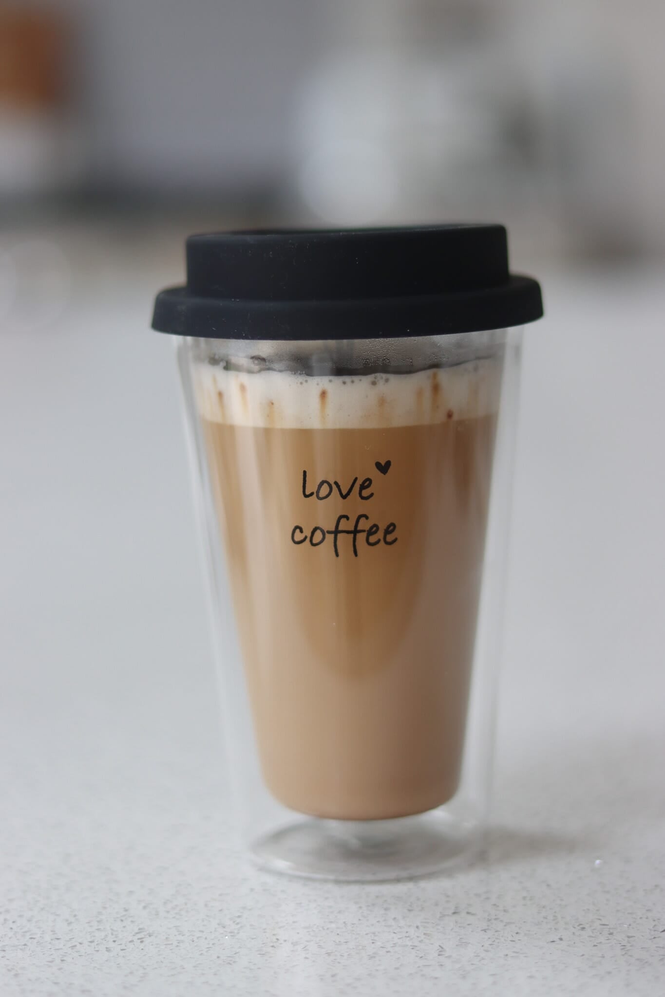Double Walled Glass Coffee Travel Mug