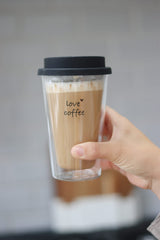 Double Walled Glass Coffee Travel Mug
