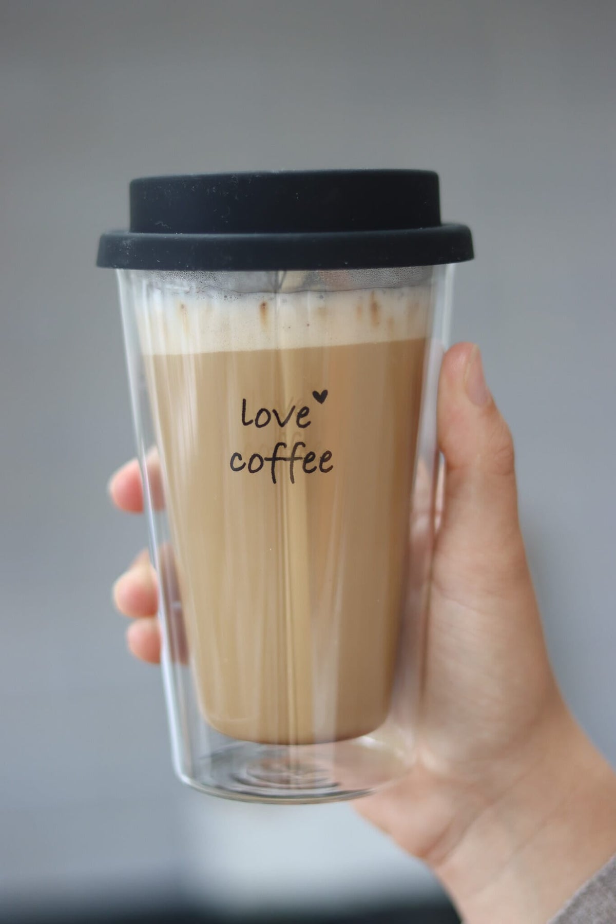 Double Walled Glass Coffee Travel Mug