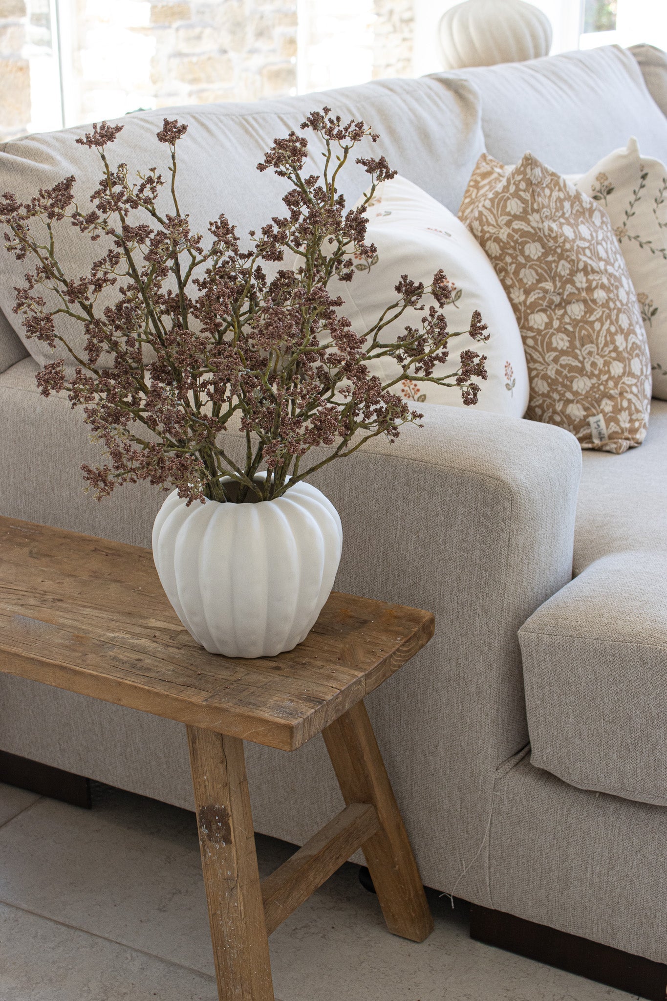 Matt White Curved Ceramic Vase